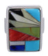 Heavy Sterling Silver And Multicolor Inlay Ring Size 8-1/2 WX37602